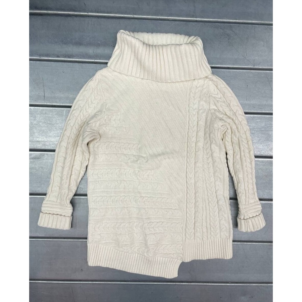 L.L. Bean Cream Cable-Knit Turtleneck Sweater